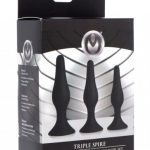 סט פלאגים להרחבה אנאלית מסיליקון  XR Brands - Triple Spire Tapered Silicone Anal Trainer Set