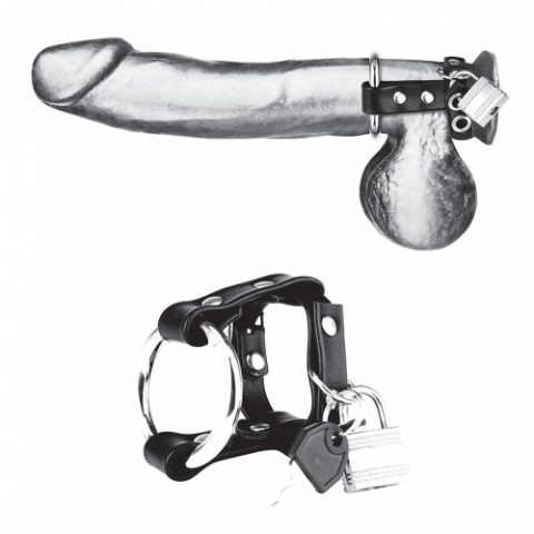 טבעת זקפה עם מנעול | Metal Cock Ring With Locking Ball Strap