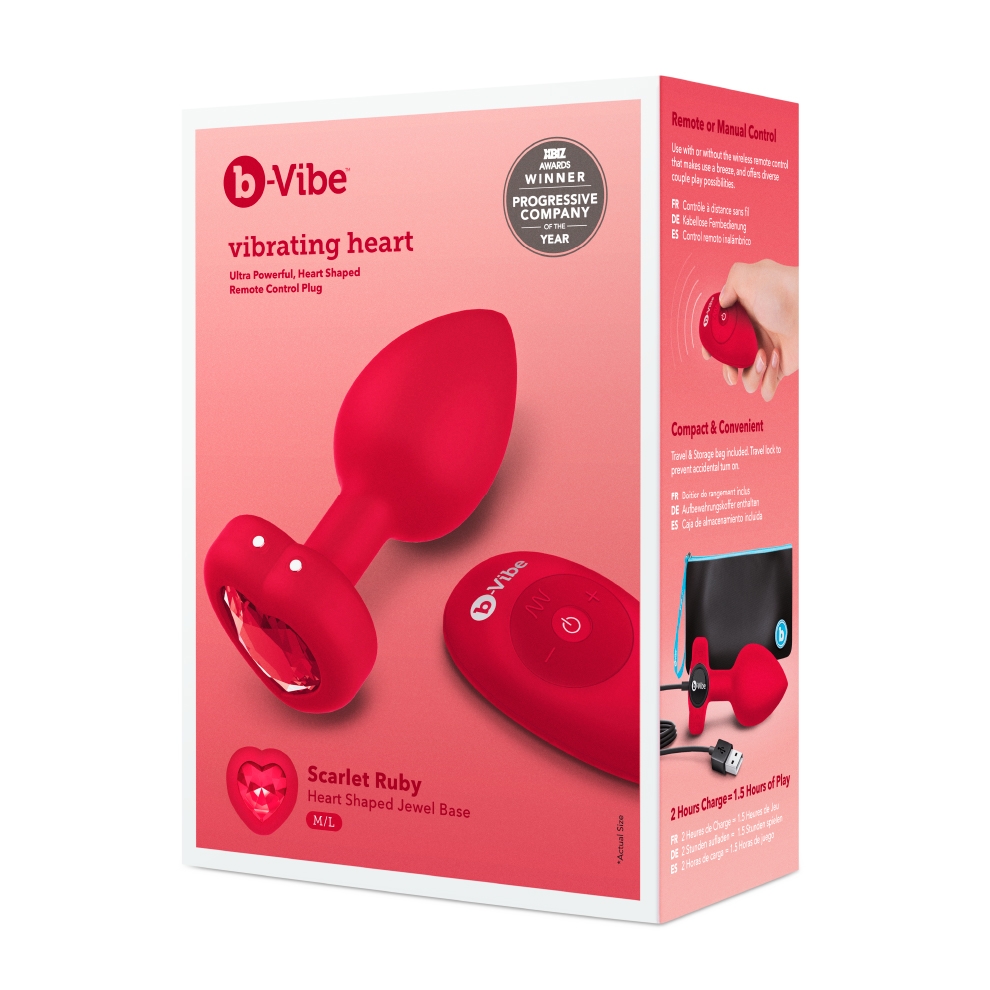 פלאג אנאלי בקוטר מקסימלי של 3.7 ס"מ עם שלט רחוק Bvibe – vibrating Heart plug